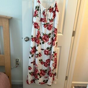 Red Rose and White Large Guess long dress